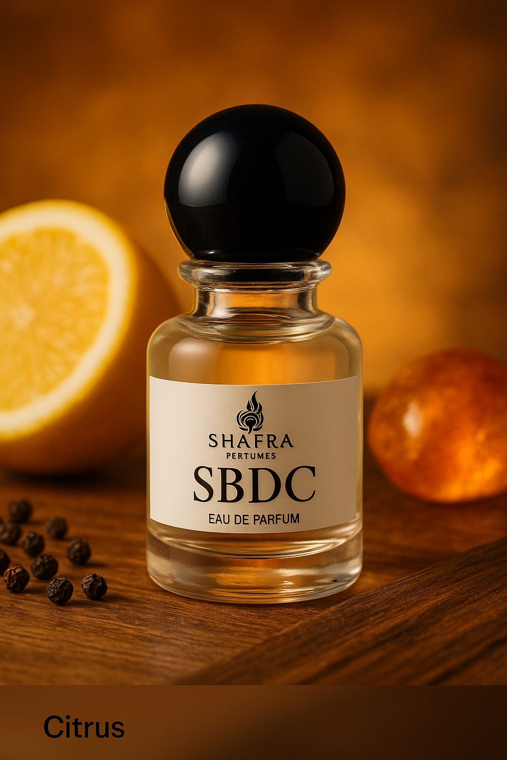 Fresh Citrus, Spicy & Amber Woody Scent