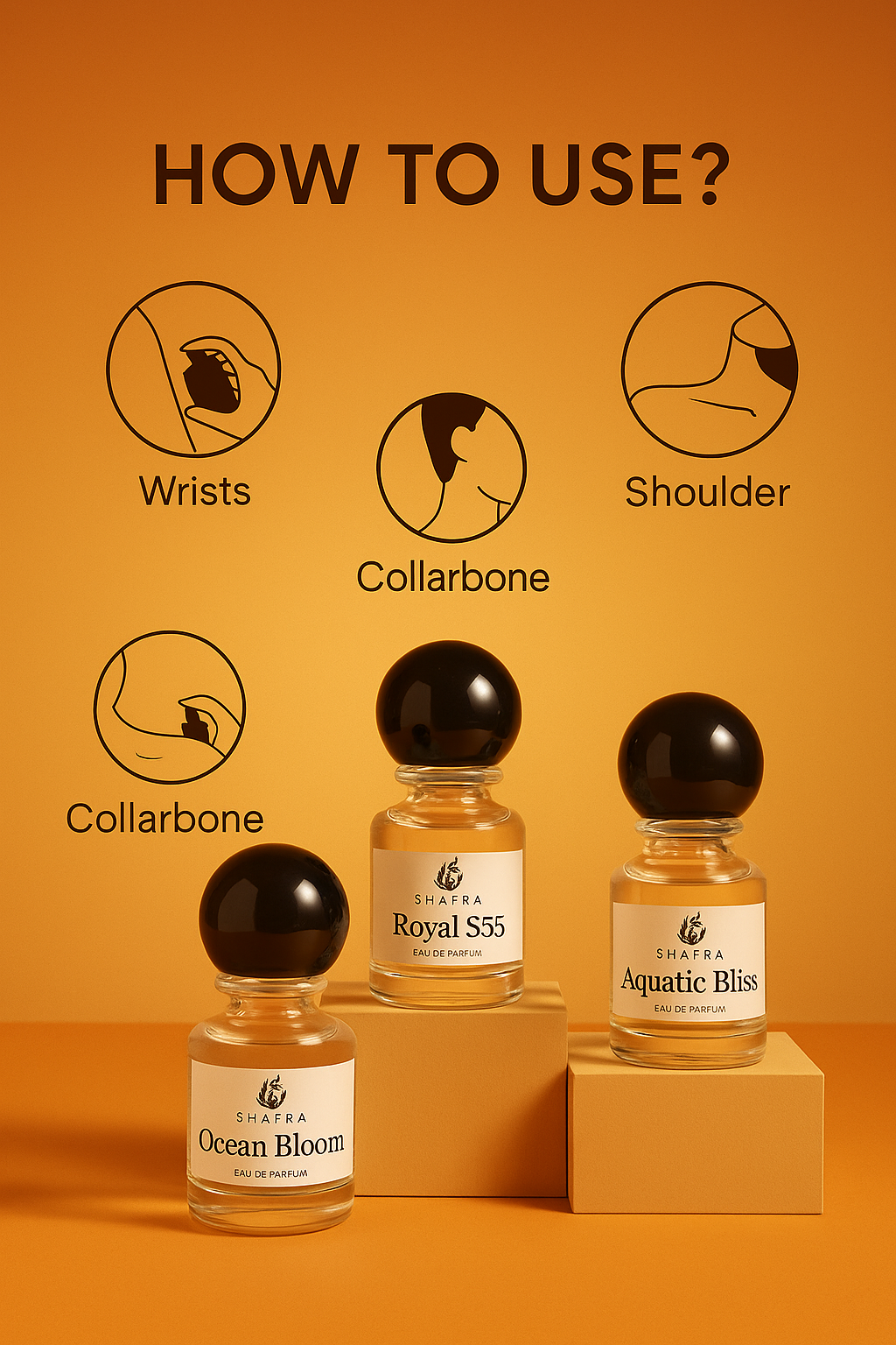 OCEAN BLOOM, ROYAL 555, AQUATIC BLISS Eau De Parfum - Unisex Long-Lasting Perfume Pack of 3 (30ml Each)