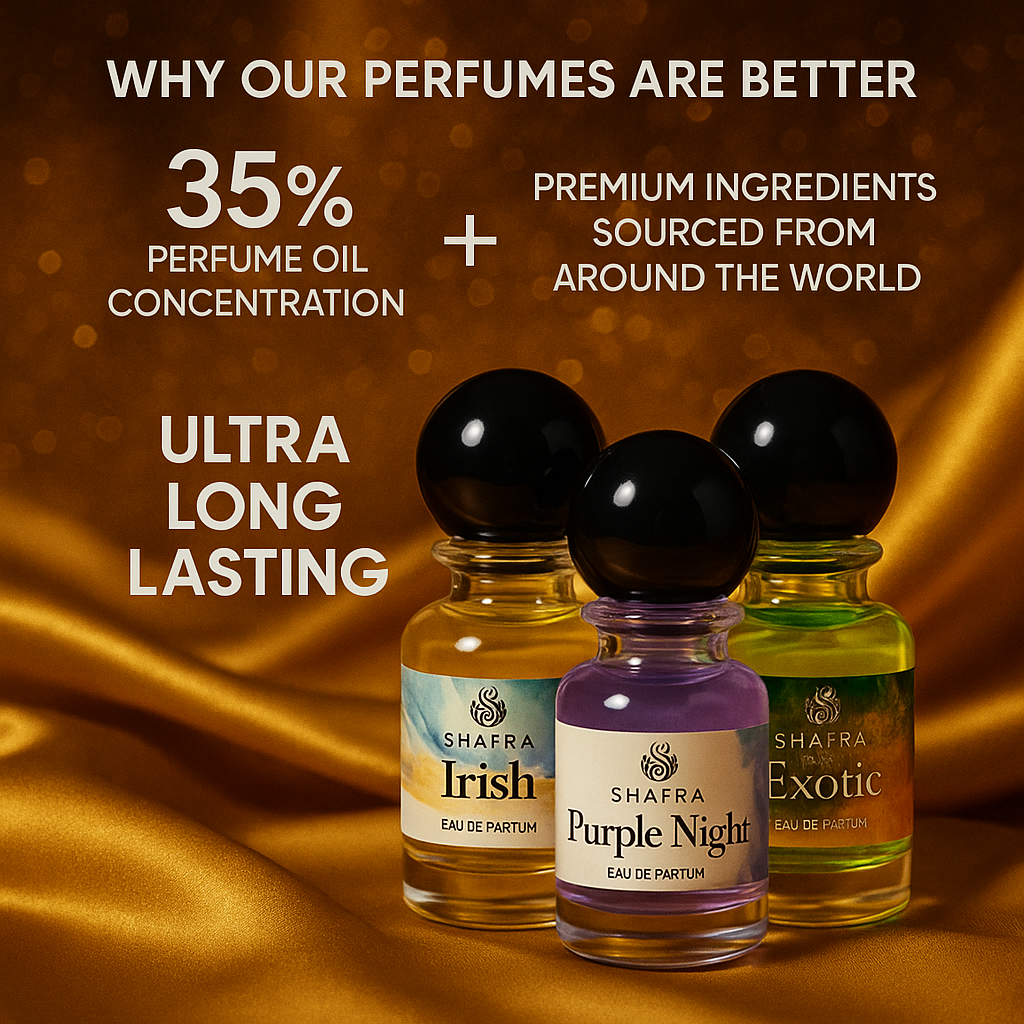 IRISH, PURPLE NIGHT, EXOTIC – Long Lasting Perfume for Men & Women – Premium Fragrance Spray (3 x 30ml)