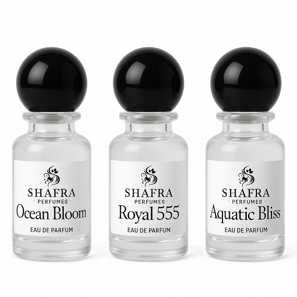OCEAN BLOOM, ROYAL 555, AQUATIC BLISS Eau De Parfum - Unisex Long-Lasting Perfume Pack of 3 (30ml Each)