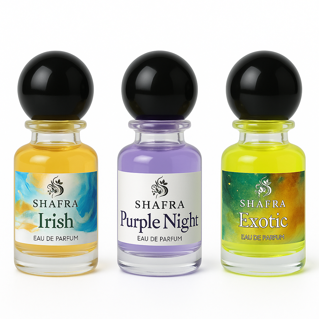 IRISH, PURPLE NIGHT, EXOTIC – Long Lasting Perfume for Men & Women – Premium Fragrance Spray (3 x 30ml)