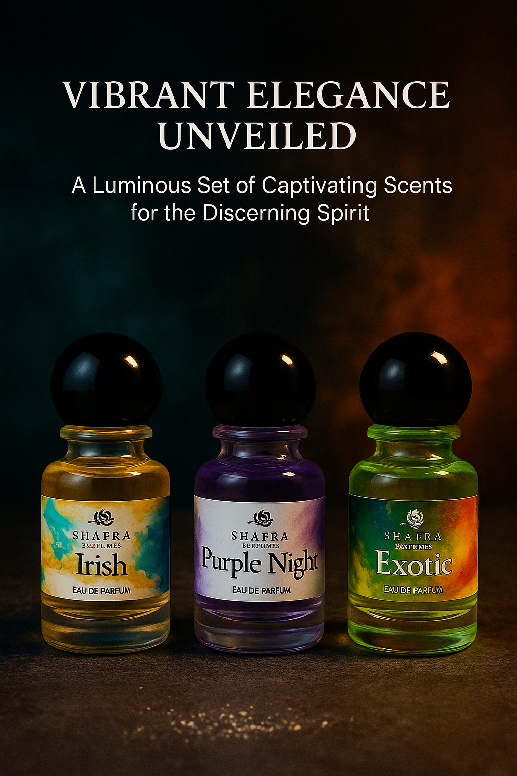 IRISH, PURPLE NIGHT, EXOTIC – Long Lasting Perfume for Men & Women – Premium Fragrance Spray (3 x 30ml)