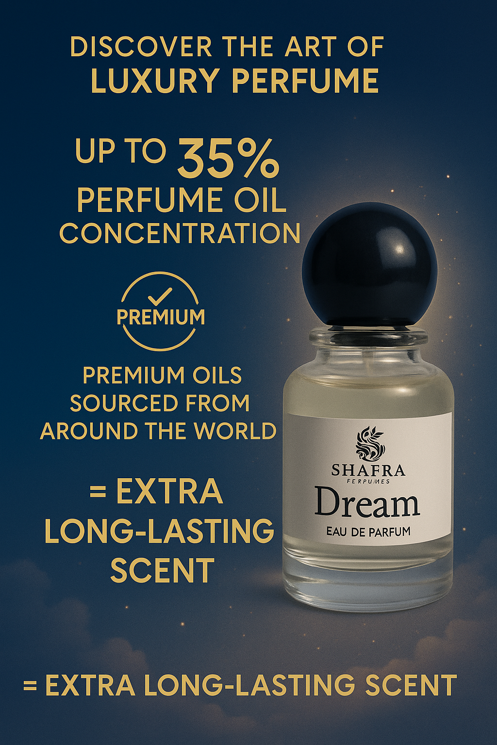 DREAM Eau De Parfum Unisex Perfume - Long Lasting Fresh, Spicy & Sweet Fragrance with Wood & Patchouli Notes